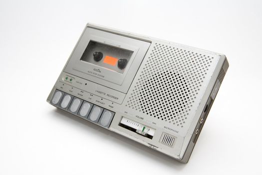 Portable cassette recorder. Old and scratchy.