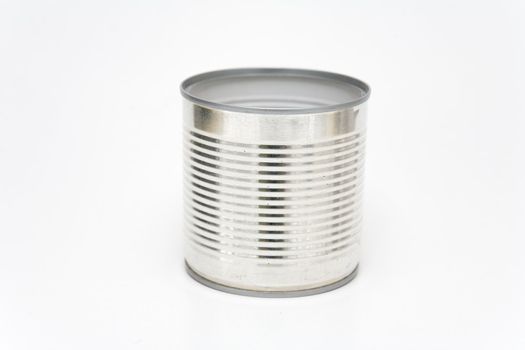 Tin can on a white background