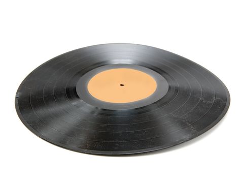 Wrinkled long playing vinyl record