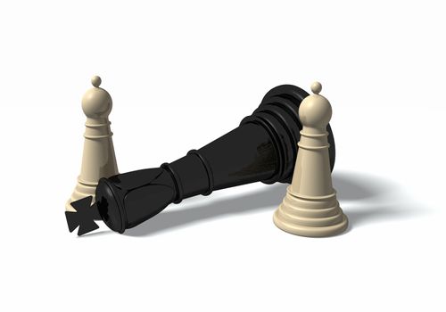 High resolution 3D illustration of a chess figures