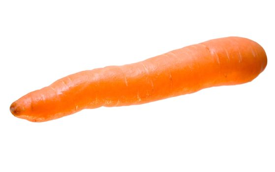 Brushed carrot isolated on white