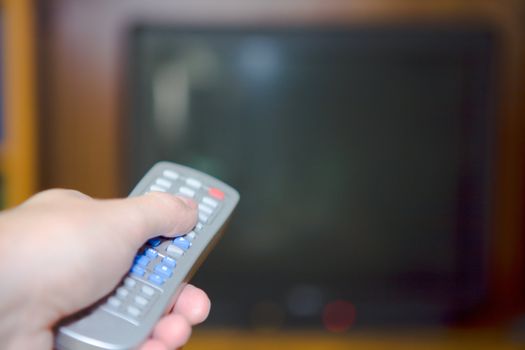 Switching television on or off with a remote control