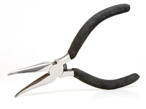 Small pliers on a white background