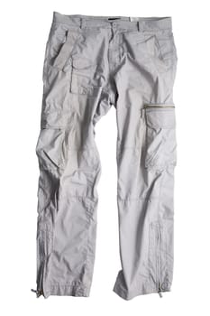 Grey trousers with several pockets