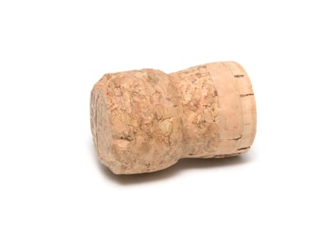 Champagne bottle cork on a white background