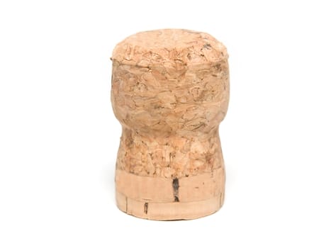 Champagne bottle cork on a white background