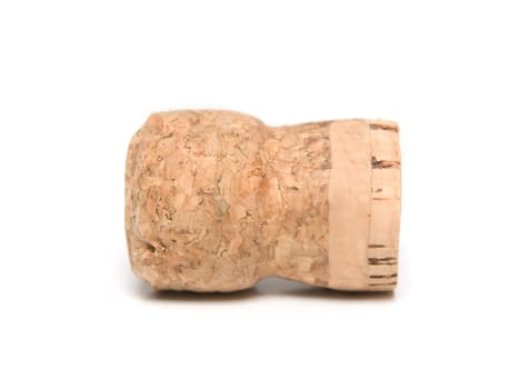 Champagne bottle cork on a white background