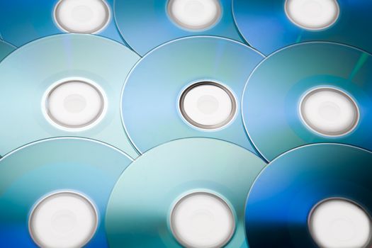 Recordable compact discs in an array