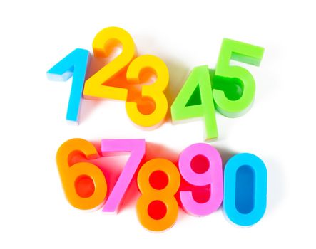 Education concept photo of bright numbers from 0 to 9