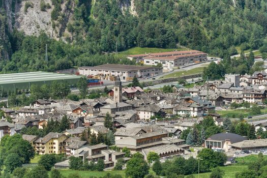 summer view of Morgex, little town in Aosta Valley, Italy
