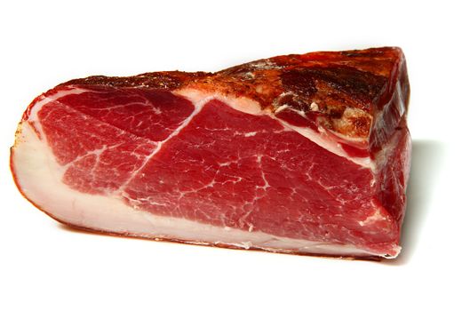 A piece of speck, typical italian product