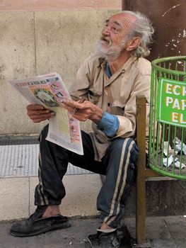 Old beggar in the city of Havana in Cuba