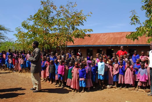 Pupils at a school in Kenya Masai