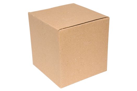 Blank cardboard box isolated on a white background with clipping path