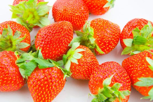 Fresh strawberries on a white background