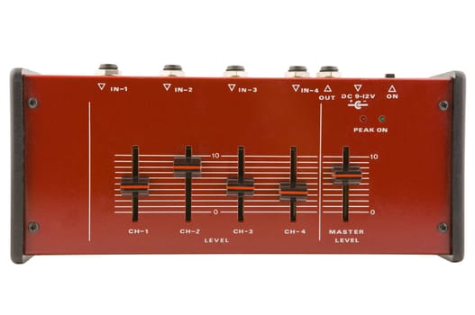 Compact audio mixer isolated over white background