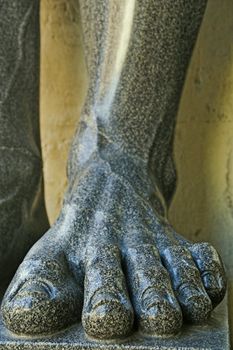 Leg of Granite Sculpture of Greek Mythology Atlase Guarding the Hermitage Museum (St. Petersburg, Russia)