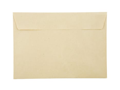 Closed brown envelope isolated over white background