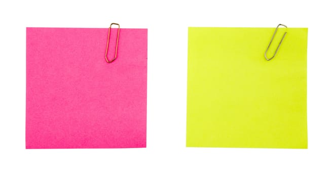 Sticky notes on a white background