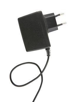 Mobile phone charger isolated over white backgroung