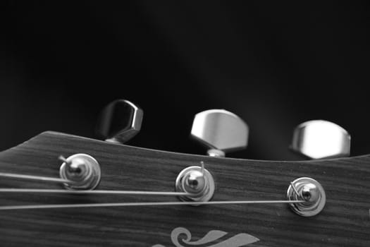 Detail of a beautiful acoustic guitar