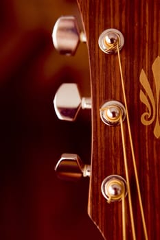 Detail of a beautiful acoustic guitar