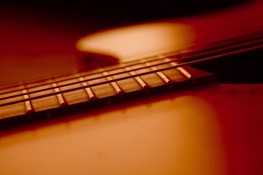 Detail of a beautiful acoustic guitar