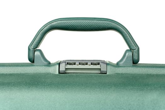 Handle of plastic travel suitcase