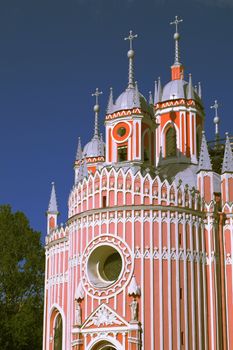 The Chesmenn Church in Saint Petersburg, Russia. English-style Gothic.