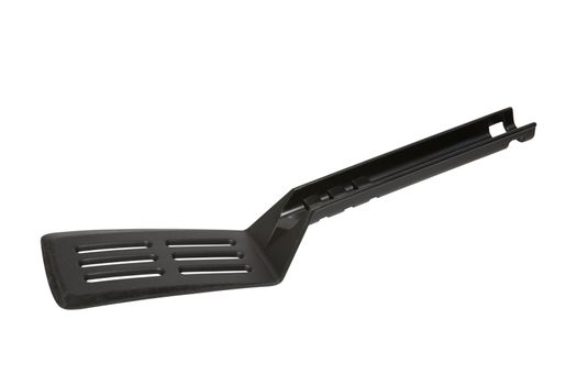 Black plastic spatula isolated on a white background with clipping path