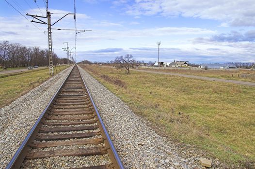 Railroad Embankment at Remote Area