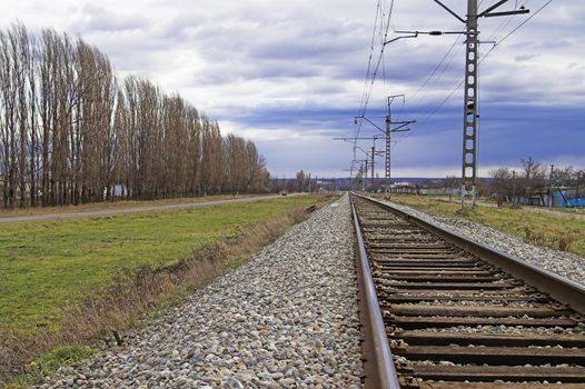 Railroad Embankment at Remote Area