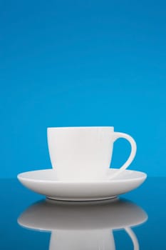 White coffee cup. China crockery.