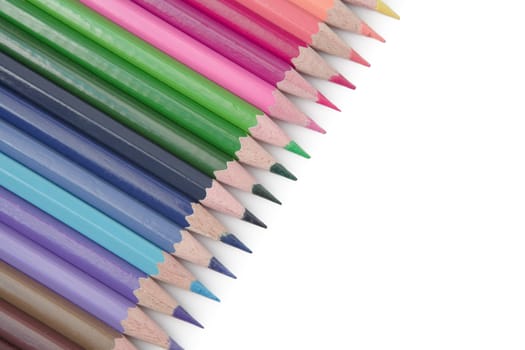 Colored pencils in a arrangement