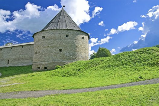 Fortress Tower in Ancient Russian Capital of Old Ladoga