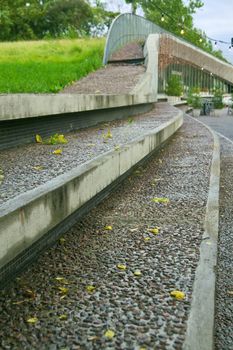 Entrance steps to entertainment center in city park