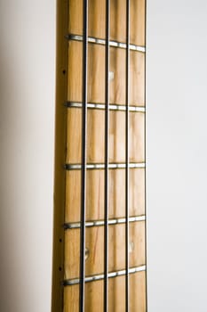 Electric bass guitar with four strings