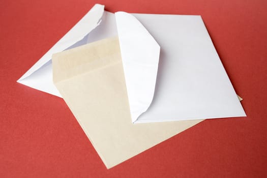 Opened envelopes still life photo