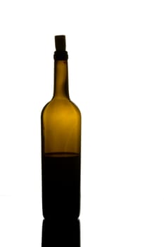 Bottle of red wine translucent