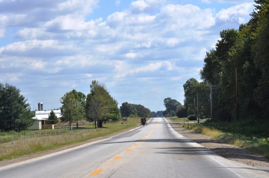 Amish buggy on the road