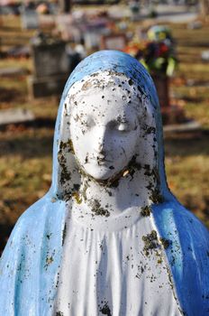 Gravesite - Mary statue - close-up