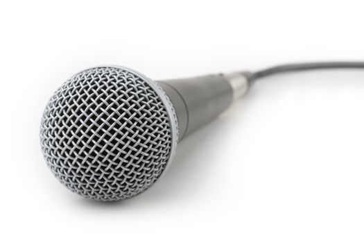 Professional microphone with a cable connected