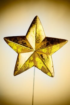 Christmas star decoration ornament with brown background