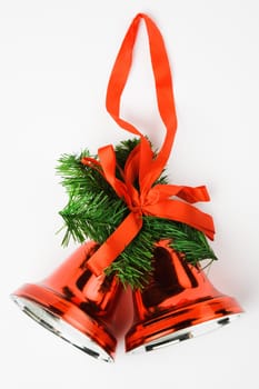 Christmas bells decoration on studio background