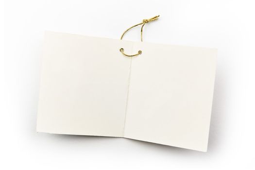 Blank gift tag on white background