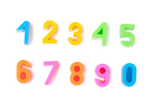 Education concept photo of bright numbers from 0 to 9