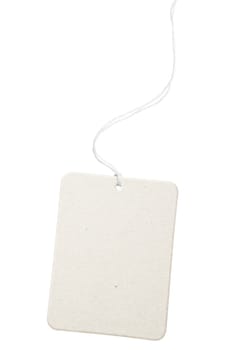 Blank cardboard tag isolated on white background with clipping path