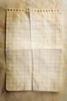 Single sheet of squared notepad paper