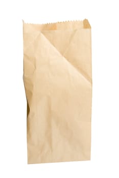 Paper bag isolated on white background with clipping path