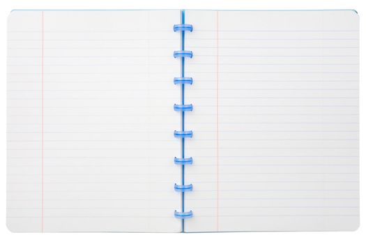 Notepad with lines isolated on white background with clipping path